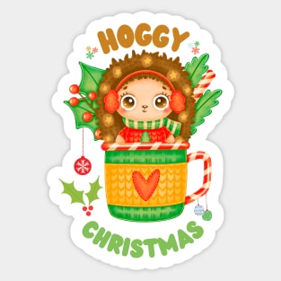 Hoggy Christmas Cute Hedgehog Sticker